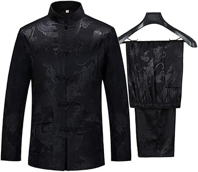 Tang costume for men, traditional chinese hanfu clothes, long sleeve shirt, kung fu uniform pants and pants.. Experience the convenience of online shopping with DIAYTAR NIGERIA's reliable 5-8 day delivery service.