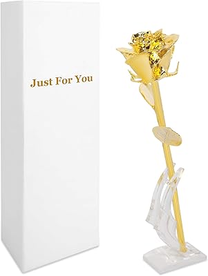 Rose 24 carats Plated Gold Rose Rose - Gift for Valentine's Day, a birthday, Mother's Day, a birthday, with gift box and support.. DIAYTAR NIGERIA brings the nation's largest product catalog to your doorstep at prices you'll appreciate.