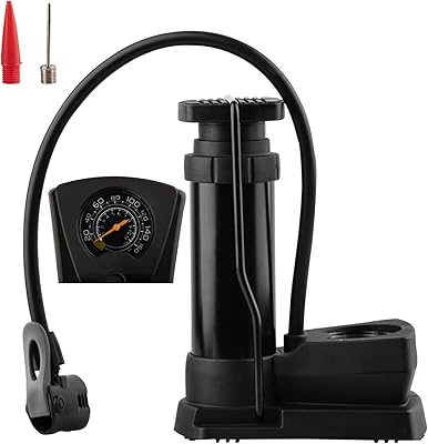 Portable bicycle pump, bike tire pump with pressure gauge, bicycle pump with Presta and Schrader valve, air pump for balls with gas gas needle.. Experience the future of online shopping with DIAYTAR NIGERIA's extensive product range and competitive pricing.