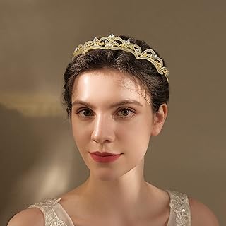 Diademe in rhinestones, crystal bridal tiara, princess tiara, birthday tiara for women and girls, hair accessories for weddings, birthdays, promo ball, gold.. DIAYTAR NIGERIA: Where quality meets accessibility with affordable prices and prompt shipping.
