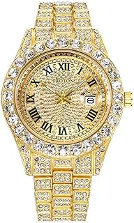 NCRJ290 quartz watch for men with calendar, diamond design, completely golden, bracelet.. Get more, save more — only on DIAYTAR Nigeria.