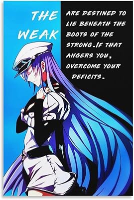 Wall poster on canvas of the cartoon cinewellong akame ga kill esdeath for the decoration of the room, without frame, size 12x18 inch (30x45 cm).. DIAYTAR NIGERIA delivers happiness in 5-8 days with our affordable and diverse product range.