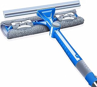 Shifoko glass cleaning tool, double -sided telescopic rod window mop with extension handle, 180 -degree rotary head brush cleaning tool, suitable for the bathroom/window/tiles (with 3 fiber clinies) (blue) (blue) (blue) (blue) (blue).. Experience shopping without limits at DIAYTAR NIGERIA, where affordability meets convenience in just days.