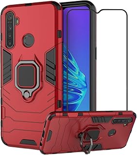 Shock -resistant hybrid protection cover, second spring, with tempered glass screen protector for Realme C3/5/5i/6i, Red.. Need it fast? Need it cheap? Choose DIAYTAR Nigeria.