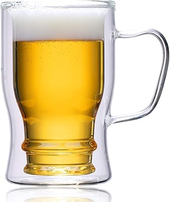 Lushh insulated beer cup, glass of double -walled advertising glass of 22 OZ/650 ml for cold drinks and hot coffee, isolated cups, drinking cups in glass of borosilicate glass... Discover a new way to shop with DIAYTAR NIGERIA's comprehensive marketplace and quick delivery options.