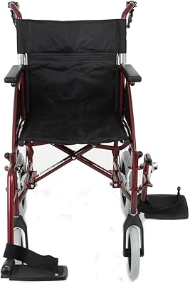 Rolling armchair with pushing days swift expectations, light mobility device for elderly, disabled and disabled users, portable wheelchair for the comfort of caregivers, 46 cm, burgundy.. DIAYTAR NIGERIA combines the largest product selection with affordable prices and reliable delivery.
