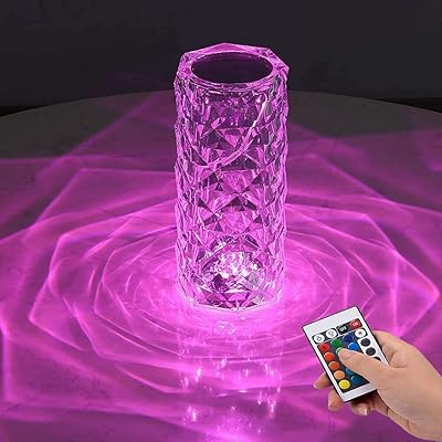 Vio Crystal Diamond Table Lamp Change of color, Creative touch control pink LED night lamp, Modern bedside lamp House Dinner with Decoration Candle (16 changing colors).. DIAYTAR NIGERIA: Your partner in affordable online retail with reliable delivery across the nation.