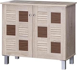 Wetycase bathroom and office shoe cabinet with 2 doors, L76.8 x L33.6 x H38.1 cm (oak and brown).. DIAYTAR NIGERIA brings the marketplace home to you with affordable prices and delivery in 5-8 days.