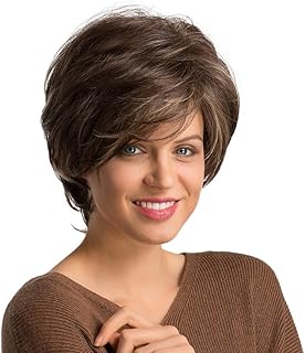 Short brown wig, short brown wig Lutin cut for Caucasian women with blonde blonde synthetic wig mixed mixed replacement wandering natural wig (brown).. Your complete e-commerce destination, DIAYTAR NIGERIA combines variety with budget-friendly nationwide shipping.