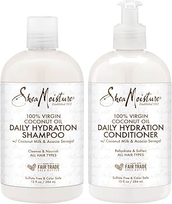 Shampoo and daily moisturizer 100 % 100 % virgin coconut oil shea Moisture | 13 fl oz per container.. DIAYTAR NIGERIA: Your partner in affordable online shopping with dependable delivery within 8 days.