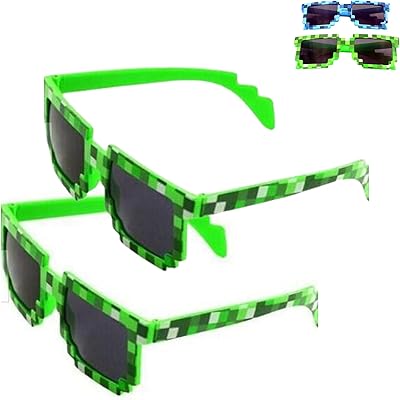 2 pieces pixel sunglasses, Creep 8 -bit birthday gifts Favor Children Fun Girl Gammer Cute Gamer With UV Protection UV Glasses Pixelated Gamer Robot (Green, Blue) (Blue 2 rooms).. Explore a world of choices with DIAYTAR NIGERIA's vast catalog and budget-friendly nationwide shipping.