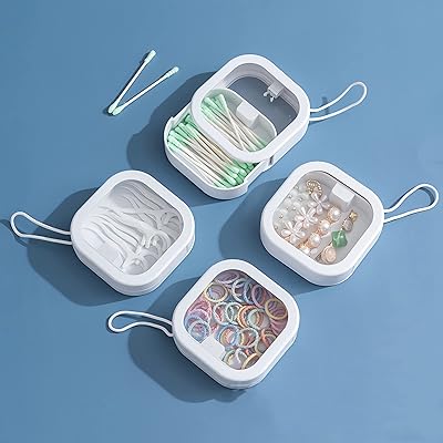 REFAX UP 4-piece Organizer of Ties for Hair, Q-TIP Portable Travel Support, Hair accessory box for stackable/suspensible children, ideal for storing hair accessories or a small desk, pink and white items organizer.. Experience the future of online shopping with DIAYTAR NIGERIA's extensive product range and competitive pricing.