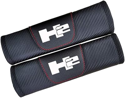 Car belt covers for Hummer H2, set of personalized epaulettes, racing harness, embroidered car accessories, comfortable shoulder shoulder pads in black, white, 2 rooms.. Experience the joy of convenient shopping with DIAYTAR NIGERIA's vast selection and quick delivery service.