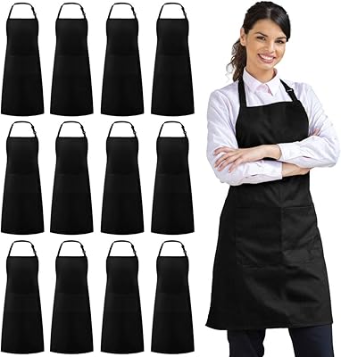 Sentus Lot of 12 waterproof aprons with 2 kitchen pockets, for women and men, bbq chefs, black, 33.07 x 27.17 inches.. Experience shopping freedom with DIAYTAR NIGERIA's vast selection and 5-8 day nationwide delivery service.
