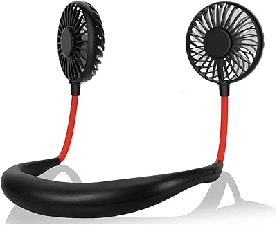 Any Pawk portable neck fan, USB rechargeable fan with 3 adjustable speeds, Rechargeable neck fans Prime with LED lights - Black.. DIAYTAR NIGERIA: Your partner in affordable online shopping with dependable delivery within 8 days.