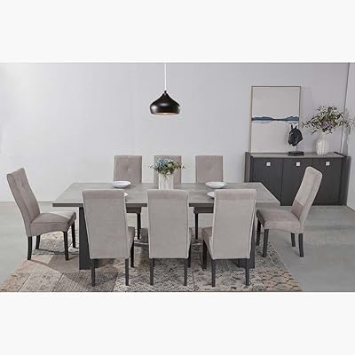 Cambridge dining table 8 places Home Box, 90 x 75 x 240 cm, gray.. DIAYTAR NIGERIA: Your partner in affordable shopping with nationwide delivery in just 5-8 days.