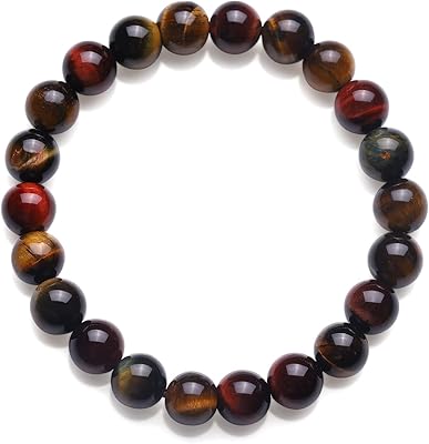 Tiger eye bracelet to relieve stress, 8 mm stone pearls, elastic collar, men's gifts, anxiety pearls for men, thumbs, stone.. DIAYTAR NIGERIA: Where convenience meets affordability with delivery across Nigeria in under 8 days.