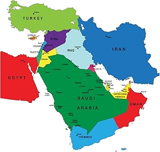 Middle East vinyl card with isolated layer | World Card of the World Vinyl Sticker | Appropriate gift idea | Size (S, M, L, XL) | Wall art for the house, the kitchen or the office (XL).. DIAYTAR NIGERIA combines affordability with convenience, delivering your purchases within 5-8 days.