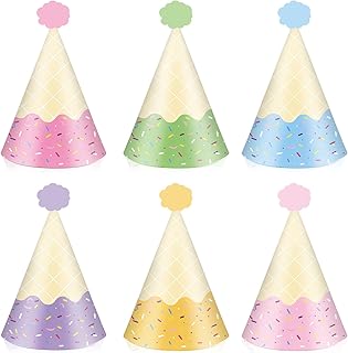 24 pieces of hats from ice cream festival theme birthdays paper cone paper.. DIAYTAR NIGERIA: Where affordability meets variety, with thousands of products delivered in less than 8 days.