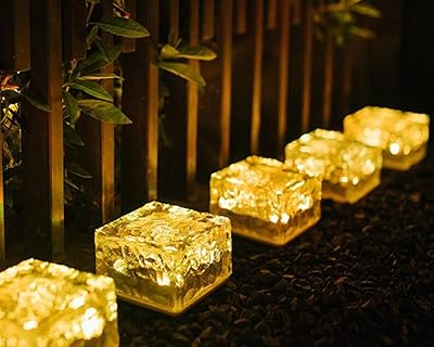 Outdoor solar light in brick, solar lamp decoration of ice cubes for garden, patio, barbecue, campsite or party, pack of 4.. DIAYTAR NIGERIA: Nigeria's answer to affordable online shopping with reliable 5-8 day delivery guarantee.