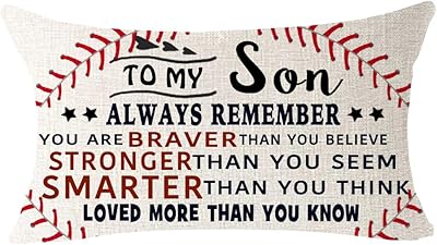 Gawekiqe Decorative cushion cover with baseball quote, best gift to my son, I love you, lumbar, cotton and linen, for family bed, sofa, exterior, 30.5 x 50.8 cm (beige1).. Unlock access to a wide range of products with DIAYTAR NIGERIA's affordable e-commerce platform.