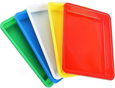 Multicolored plastic art trays, service tray for craft organizer for art at home, school, craft projects, drawing, pearls and organizational supplies (5 colors).. DIAYTAR NIGERIA combines affordability, variety, and convenience with nationwide delivery services.