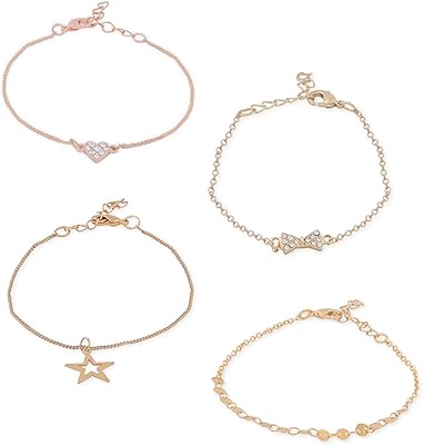 Modern gold bracelet and pink gold pearls, a lot of 4 pieces of sapphire, ZPFK10543 model, metal, Austrian diamonds.. Shop from anywhere in Nigeria and receive your DIAYTAR purchases at affordable prices within a week.