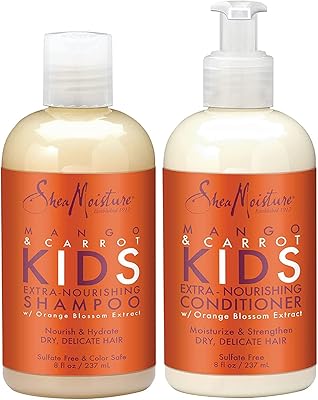 Shampoo and conditioner shea Moisture Kids, extract of orange blossom, dry and sparse hair, 236 ml each.. DIAYTAR NIGERIA brings the marketplace experience online with affordable and reliable delivery service.