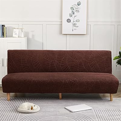 Luxury waterproofing sofa cover 2022 for sofa and bed without armrests, stretchy barrel in elastic jacquard in elastane with Movish sheets (brown).. DIAYTAR NIGERIA: Bringing quality products to your doorstep at prices that won't break the bank.