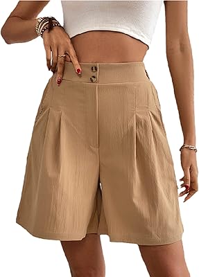 Ample summer cotton and linen shorts for women, high waist, fashionable relaxed shorts.. DIAYTAR Nigeria offers great deals, a huge product variety, and delivery in under a week.