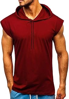 Men's hooded sweatshirt, relaxed fashion, plain color, fitness, muscle, gymnastics, hooded tank top, bodybuilding, slim drying tops.. DIAYTAR NIGERIA transforms desires into deliveries with our affordable prices and dependable shipping.