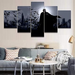 Xiaoagiao 5 Pieces/Pcs Batman Comics HD Film Art Frame Decor Decor At Home Impressions Modern Abstract Standard images painted on canvas.. DIAYTAR NIGERIA delivers satisfaction with every purchase through our affordable and reliable service.