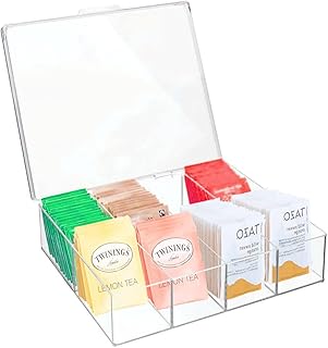 Storage and stackable plastic organization for tea bags with kitchen cabinets, counters and pantry - The container may contain bags of drinks, capsules and recharges.. DIAYTAR NIGERIA brings the nation's largest product catalog to your doorstep at prices you'll appreciate.