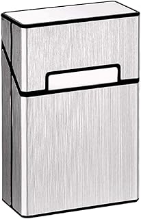 Brushed aluminum aluminum cigarette case, rigid and support with solid magnetic closure.. Your complete shopping solution, DIAYTAR NIGERIA offers extensive choice with competitive prices and delivery.