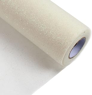 Fat -tulle bobbin Eco Show, 15 "x 30 meters (90 feet), glitter tulle coil for wedding, birthday, baby shower, gift packaging (ivory).. The future of online shopping in Nigeria is here — welcome to DIAYTAR.