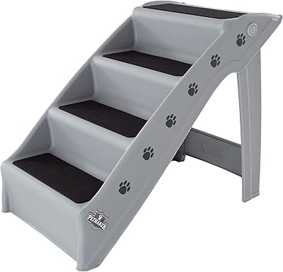 Staircase for pets - Cat or dog ramp in 4 interior/outdoor safe and durable steps for the house and the car (gray).. DIAYTAR NIGERIA: Where affordability and variety come together with nationwide 5-8 day delivery.