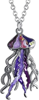 Cute Medusa necklace in enamel alloy, pendant ocean life, jewelry for women girls children, gift charms.. DIAYTAR NIGERIA: Where shopping is easy, prices are low, and delivery is just days away.