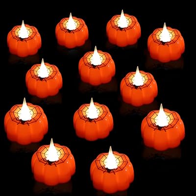 TABIT Lot of 12 LED pumpkin lights for Halloween, mini lights with battery pumpkins with warm white bulb, candle, false electric candles for Halloween party (B).. Discover the perfect balance of price and convenience with DIAYTAR NIGERIA's nationwide e-commerce platform.