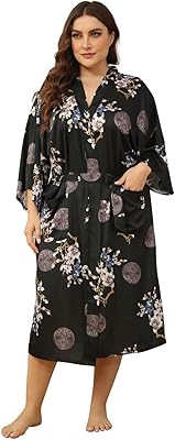 Long night shirt in satin with flowers for women, night clothes in imitation silk, bride dress of bridesmaids.. You choose it, we deliver it — DIAYTAR Nigeria makes shopping easy.