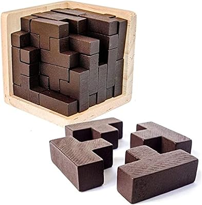 Wooden puzzle cube stimulating the brain in the shape of a t, educational puzzle toy for children and adults.. DIAYTAR NIGERIA: Where quality meets affordability, with thousands of products delivered in less than 8 days.