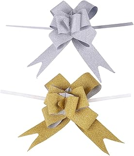 Ties, 20 pieces of bouquet drawing knots for wedding party decoration and gift packaging (glitter gold, glittery silver).. DIAYTAR NIGERIA: Nigeria's answer to affordable online shopping with reliable 5-8 day delivery guarantee.