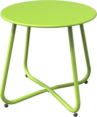 Patio side table in steel large patio, dizzy resistant outdoor table, green lime.. One platform, all your needs — DIAYTAR Nigeria delivers quickly.