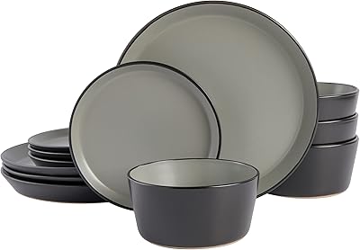 Gibson Elite Soho Lounge Sophia Coupé Housewife, service for 4 (12 pieces), gray.. Discover endless possibilities with DIAYTAR NIGERIA's extensive product range and affordable shipping.