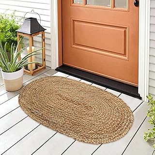 Lingwei handmade jute carpet with oval braided pattern, suitable for the kitchen, living room, bedroom and kitchen (118x80 cm).. Your budget-friendly online marketplace, DIAYTAR NIGERIA delivers a world of products in just 5-8 days.