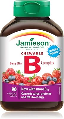 Jamieson Delicious B-Complex Berry Bliss chewable tablets, 90 tablets.. Experience shopping satisfaction with DIAYTAR NIGERIA's vast selection and budget-friendly delivery options.