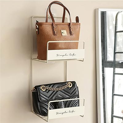 Rudason storage support for suspended handbag, storage support without drilling, wallbag support, suitable for small backpacks (2 rooms, white).. DIAYTAR NIGERIA brings retail convenience to your screen with affordable prices and dependable shipping.