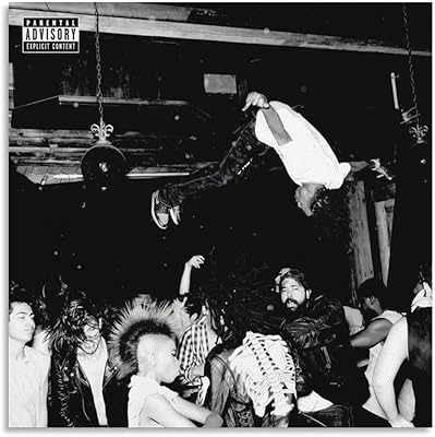 Album cover poster on canvas from the rapper Carti from the 90s, aesthetic part decoration poster, 12x12 inch (30x30cm).. Shop with purpose and save with DIAYTAR NIGERIA's extensive platform and nationwide delivery service.