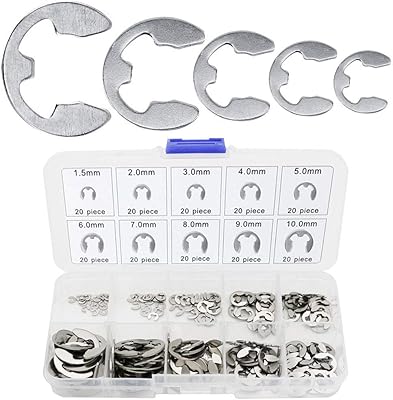 Saibur 200 pieces 10 Sizes 304 Clip rings external in stainless steel, matching kit with box (1.5/2/3/5/7/9/9)/10 mm).. Tired of overpriced goods and slow delivery? DIAYTAR Nigeria brings affordability and speed together with a wide selection of products.