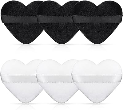 Blendiful 6pcs Makeup sponge in the shape of a heart, soft makeup sponge for mixture of face for women girls, powder of wet and dry mineral foundation (black and white).. DIAYTAR Nigeria: trusted by thousands for fast, reliable delivery.