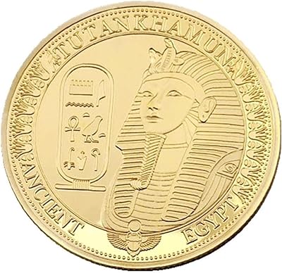 An ancient Egyptian metal coin covered with gold... DIAYTAR NIGERIA makes online shopping accessible to all with budget-friendly prices and reliable delivery.